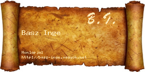 Basz Inge névjegykártya
